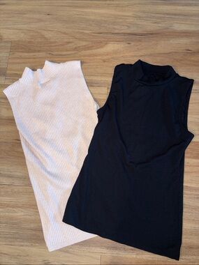 LOFT BUNDLE Sleeveless Ribbed Mock Neck Top